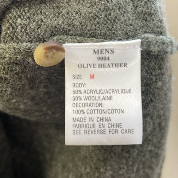 Woolrich - Two Toned Wool Blend Long Sleeve Polo - Green / Brown - Small - Picture 4 of 10